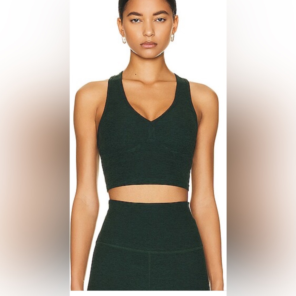 Beyond Yoga Black Sports Bra V-Neck Racerback